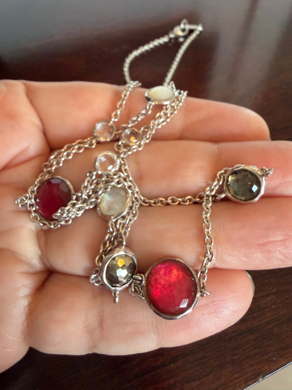 IPPOLITA STERLING SILVER ROCK CANDY NECKLACE, 38" DOUBLETS & OTHER STONES